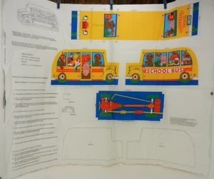 "Teachers Pets Collection" VIP Cranston Print Works Fabric Panel School Bus Pill - Picture 1 of 5