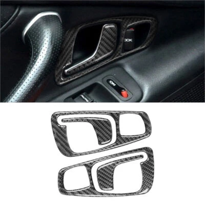 Cubierta de panel de manija de puerta interior de fibra de carbono para Honda S2000 2004-2009 4* Foto 1 de 4