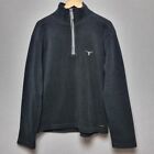 Vintage Chiemsee Fleece Mens Size Large Black 1/4 Zip Made In Portugal 