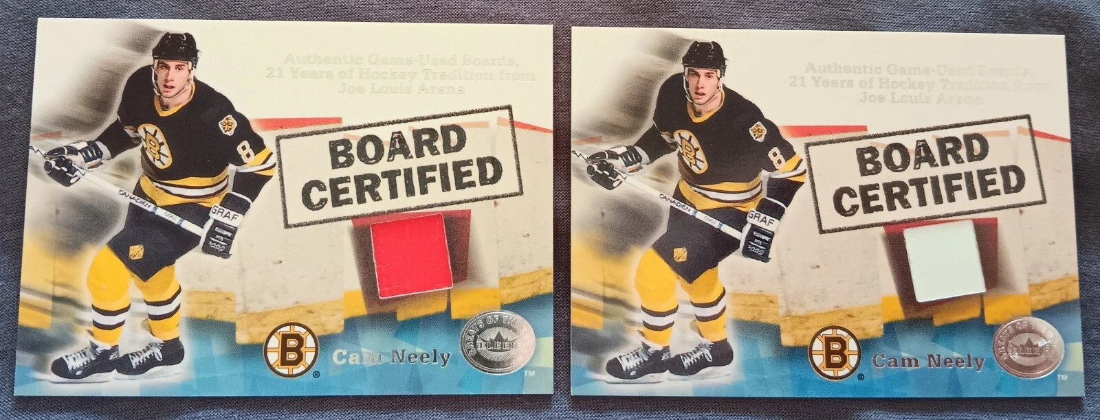2001-02 Fleer Greats of the Game - 2 Board Certified Insert Cards CAM NEELY