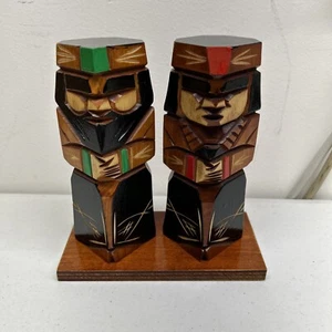 japanese kokeshi old doll vintage traditional wooden 7” Two pieces Nipopo - Picture 1 of 8