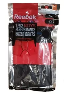 Reebok 3-Pack Boys' Stretch Performance Boxer Briefs M (8-10) Red/Black - Picture 1 of 2