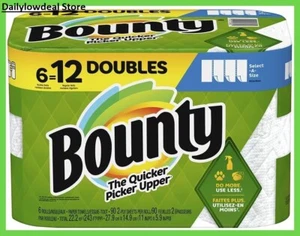 Bounty Select-A-Size 2-Ply Paper Towels, 82 Sheets/Roll, Pack Of 6 OR 24 Rolls - Picture 1 of 4