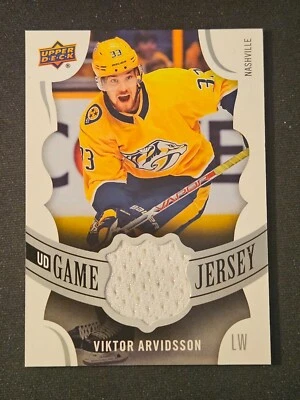 18-19 Viktor Arvidsson UD Game Used Jersey Nashville Predators - Image 1 of 2