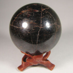 2.3" Red Almandine GARNET Crystal Sphere Ball w/ Stand - India - 60mm - 1 lb.