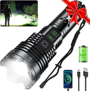 LED Flashlights High Lumens,1500000Lm Tactical Flashlight Rechargeable USB C, 6 - Picture 1 of 7