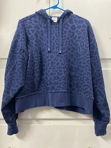 Nike Dri-Fit Get Fit Leopard Animal Print Cropped Hoodie Women Size Medium - Picture 1 of 6