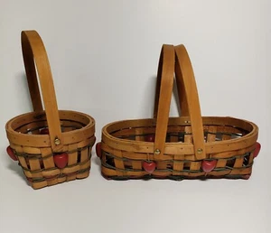 2 cestas de manzana con diseño de manzana de madera 1 cesta de almacenamiento de frutas y 1 cesta de pan - Imagen 1 de 21