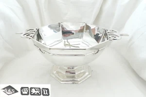RARE GEORGE V HM STERLING SILVER OCTAGONAL PUNCH BOWL 1912 - Picture 1 of 12