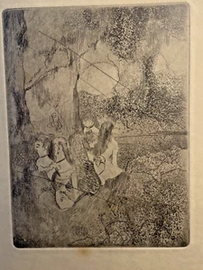 EDGAR DEGAS ETCHING "DANSEUSES DANS LA COULISSE"DANCERS IN THE WINGS REG# 22126 - Picture 1 of 14