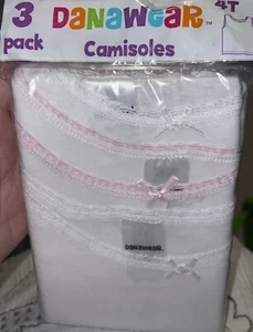 Danawear Kleinkind Mädchen 3er-Pack weiße Unterhemden Größe 4T NEU versiegelt - Bild 1 von 11