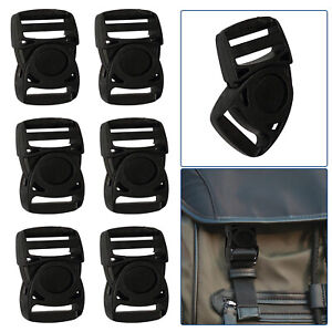 2-50pcs Black Strap Webbing Side Release Buckles Adjustable Webbing Luggage