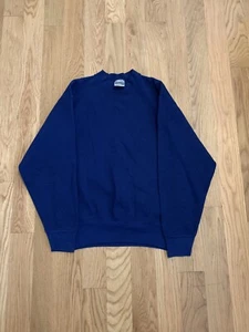 Vintage Fruit Of The Loom Sweatshirt MEDIUM Navy Blue Pullover Crewneck 90s - Picture 1 of 5