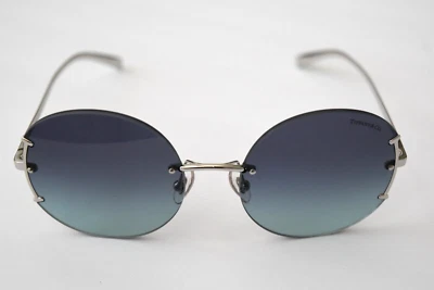 Tiffany & Co. Gafas de sol redondas plateadas azules TF3071 6001/9S 57-18-140 Foto 1 de 4