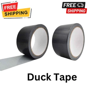 2 x Duck Tape Original, 76mm x 25m Gaffer Repair Gaffa Black Duct Tape Strong - Picture 1 of 6