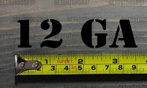 12 GA Aufkleber Abziehbild Stärke 3,5" Munitionsdose Box Etikett schwarz Munitionskiste GESTANZT - Bild 1 von 1