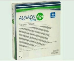 Aquacel AG+ Extra Silver Hydrofiber . Dressing 10cm x 10cm x10 