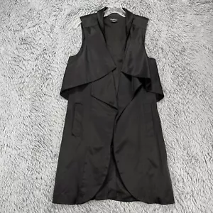 Vintage bebe Weste Damen XS schwarz Wasserfall Y2K 2000er vorne offen Whimsigoth - Bild 1 von 10