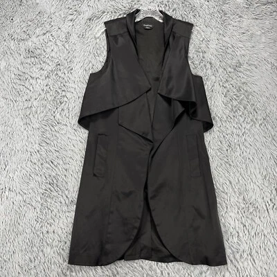 Chaleco Bebe Vintage Para Mujer XS Negro Cascada Y2K Años 2000 Frente Abierto Whimsigoth Foto 1 de 4