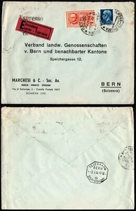 27.50 L Italy Express Airmail Cover to Switzerland – 1940 Genova CDS - Picture 1 of 3