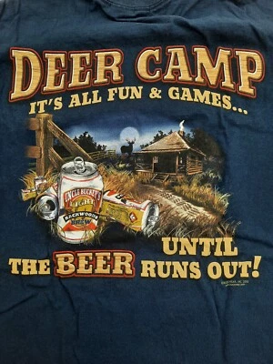 2005 Buck Wear Navy Blue Hunting Shirt Short Sleeve Size Medium Free Shipping  - Image 1 of 4