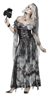 Fun World Cemetery Bride Wedding Dress Adult Womens Halloween Costume 124454 - Image 1 of 3