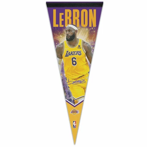 LEBRON JAMES #6 LOS ANGELES LAKERS ROLL UP PENNANT 12"x30" WINCRAFT NEW 👀 Cover