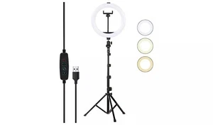 2x Ring Light With Tripod & Phone Holder (Opened Box Tested) - Picture 1 of 6