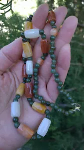 Collar natural birmano con cuentas de jade - Imagen 1 de 5
