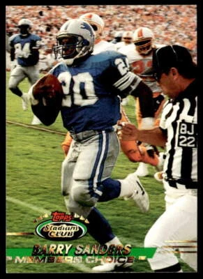 1993 Stadium Club #496 Barry Sanders   Football Detroit Lions - Image 1 of 2