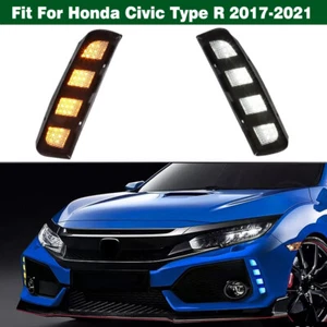 LED DRL Daytime Running Fog Lights Dynamic Turn For Honda Civic Type R 2017-2021 - Picture 1 of 11