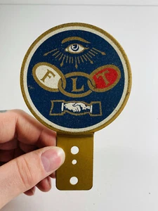 1930's Odd Fellows IOOF License Plate Topper Reflective smoltz glass FLT - Picture 1 of 7