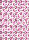 2 Sheets 8th Birthday Girl Wrapping Paper Age 8 PINK POLKA DOTS Giftwrap (W187)