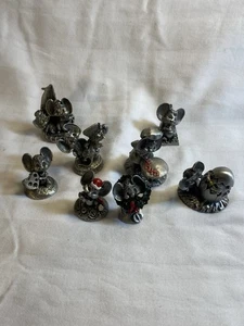 Vintage Hallmark Little Gallery Cheddar & Co Zinn Mäuse Figuren 8er Set 1983 - Bild 1 von 11