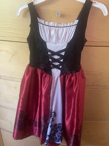 Girls Dress ( Size 110 Equal/ Girls 6/7 , Pre-own ( Color Red/black/white. - Picture 1 of 6