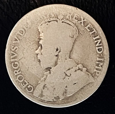 1920-1936 Sin Fecha Canadá Caribú Canadiense Cuarto 25 Céntimos Jorge V 80% Plata 1 Foto 1 de 2