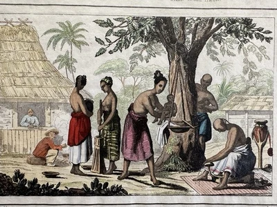 Oceanía Isla Timor 1863 Mano Impresión Color Lote x 2 Encantadoras Vistas Foto 1 de 3