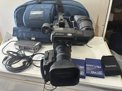 Sony DSR-250 DVCam Camcorder w/ DXF-801 Viewfinder 3CCD Lens With Bag - Image 1 of 4