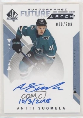 2018-19 SP Authentic Future Watch Inscriptions /50 Antti Suomela Rookie Auto RC - Image 1 of 2