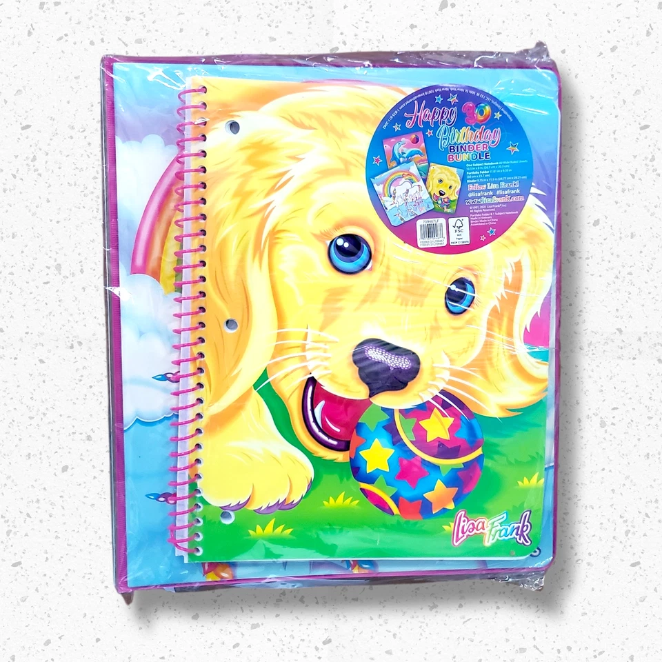Paquete de suministros escolares Lisa Frank 30 cumpleaños - carpeta, cuaderno y carpeta  Foto 1 de 4