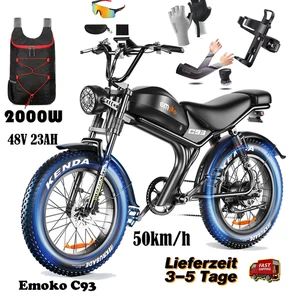 2000W EMOKO C93 Elektrofahrrad 48V23AH E-Mountainbike 20"Fat Tire 50km/h 100KM - Bild 1 von 19