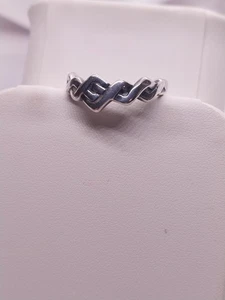 Vintage Sterling Silver Zig Zag Twisted bands MCM Artisan Band Ring Sz 9 2.8 Gr - Picture 1 of 6