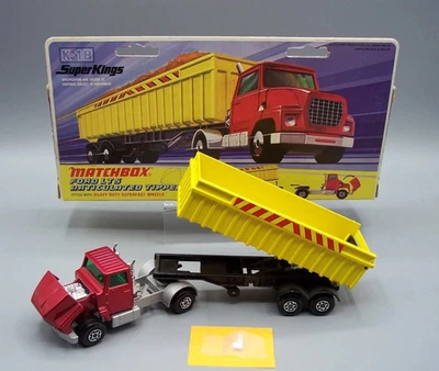 MATCHBOX" SUPERKINGS K-18 FORD LTS ARTICULATED TIPPER *BROKEN HOOD LATCH* BOXED - Image 1 of 4