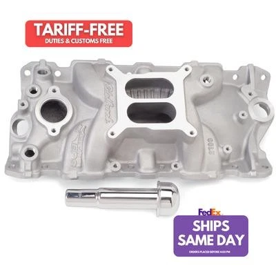Edelbrock EDE2703 Dual Plane Aluminum Intake Manifold fits Small Block Chevy  - Image 1 of 4