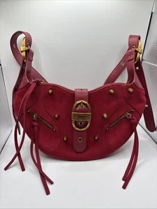 BNWT JW PEI Tessa Shoulder bag Olive Green Faux Suede Gold Studs - Picture 1 of 10