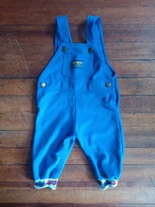 Vintage Osh Kosh B’gosh 6-9 Month Blue Overall Snap Button Car Print 80s Vestbak - Picture 1 of 5