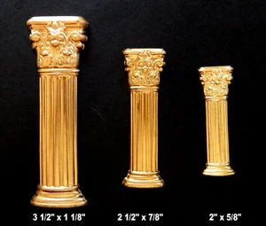 Baroque Decorative Columns / Raw Brass Stampings / 3 Sizes - Picture 1 of 5