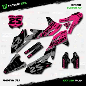 Kit de gráficos de carreras lisos gris y rosa se adapta a la calcomanía 17-20 Kawasaki KXF250 Kxf 250 - Imagen 1 de 5