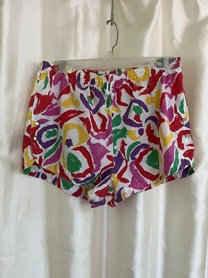 Pantalones Cortos Clipper Active De Colección Para Mujer Bloques de Color Correr Playa Cubrir Años 80 90 Foto 1 de 4