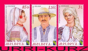 Disfraces tradicionales nacionales populares de Moldavia 2012 RCC 3v Mi789-791 MNH - Imagen 1 de 1